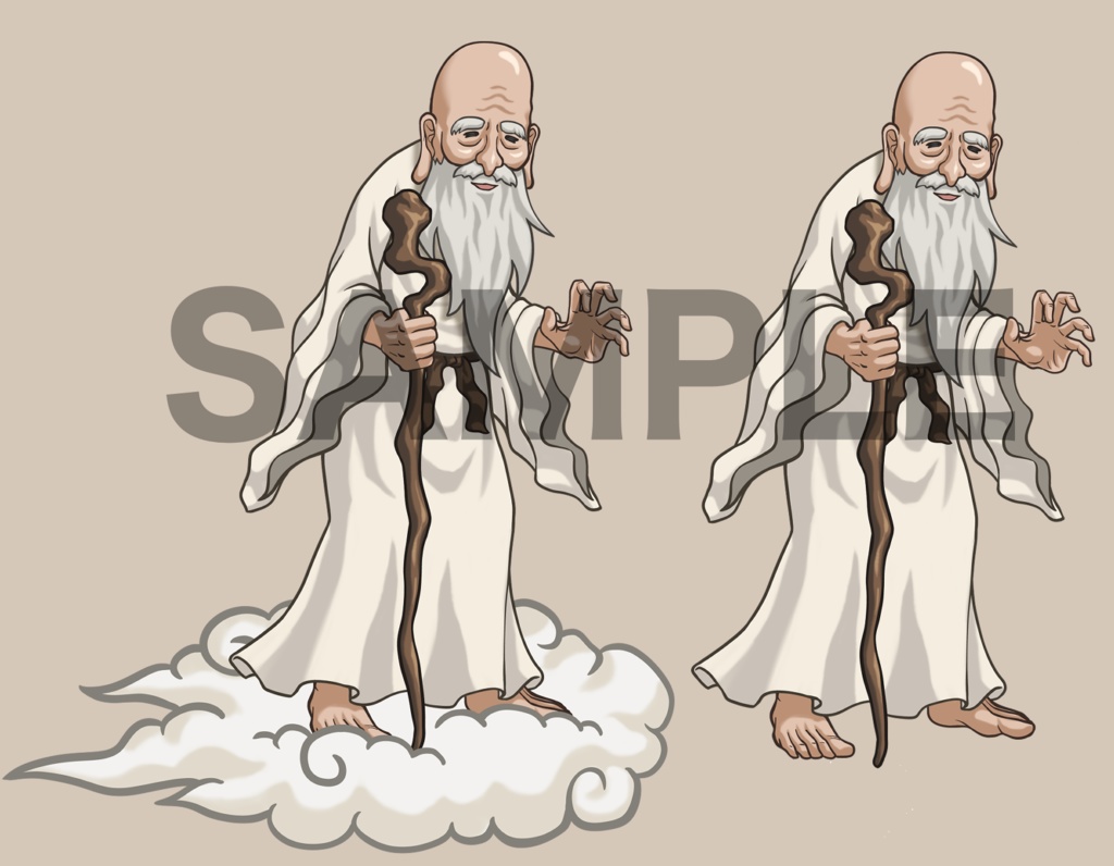 立ち絵素材、仙人、C35