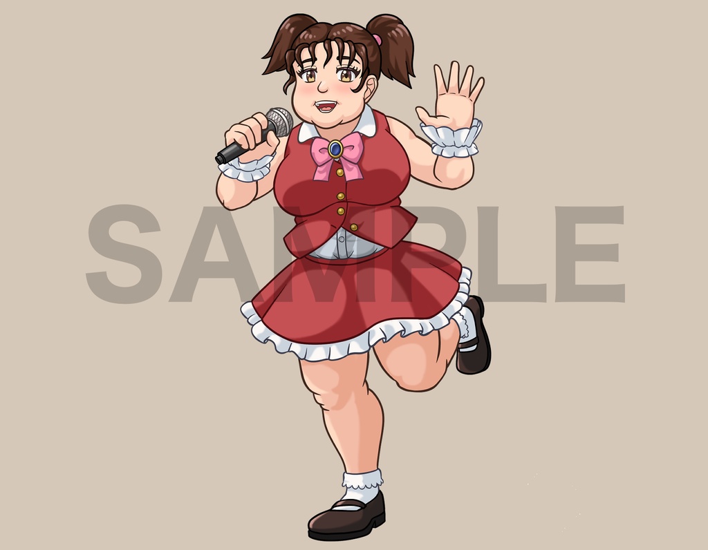 立ち絵素材、太っている地下アイドル、C47