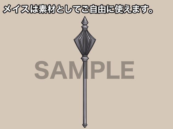 立ち絵素材、メイスを持った神官(僧侶)、C51