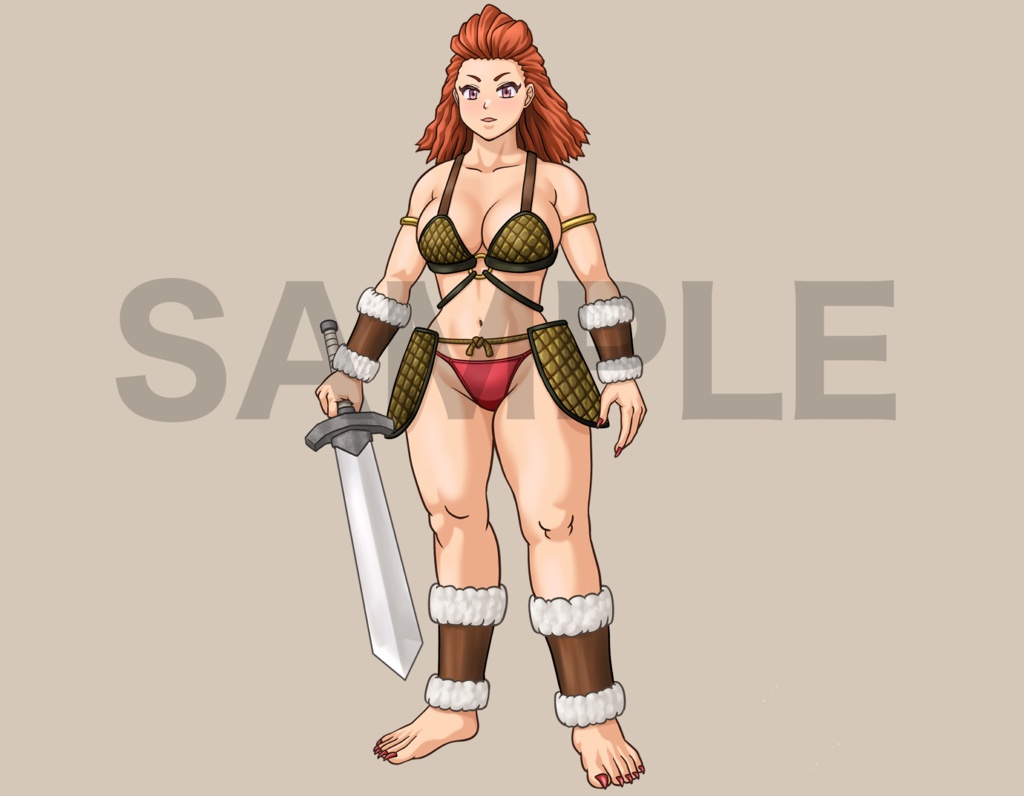 立ち絵素材、アマゾネス、女戦士、C52