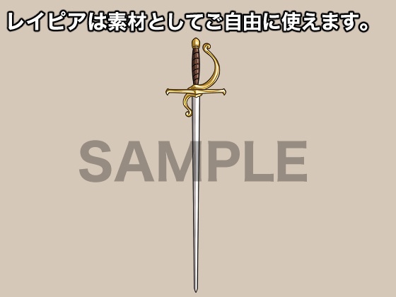 立ち絵素材、ビキニアーマーとレイピアを装備したお嬢様、C53