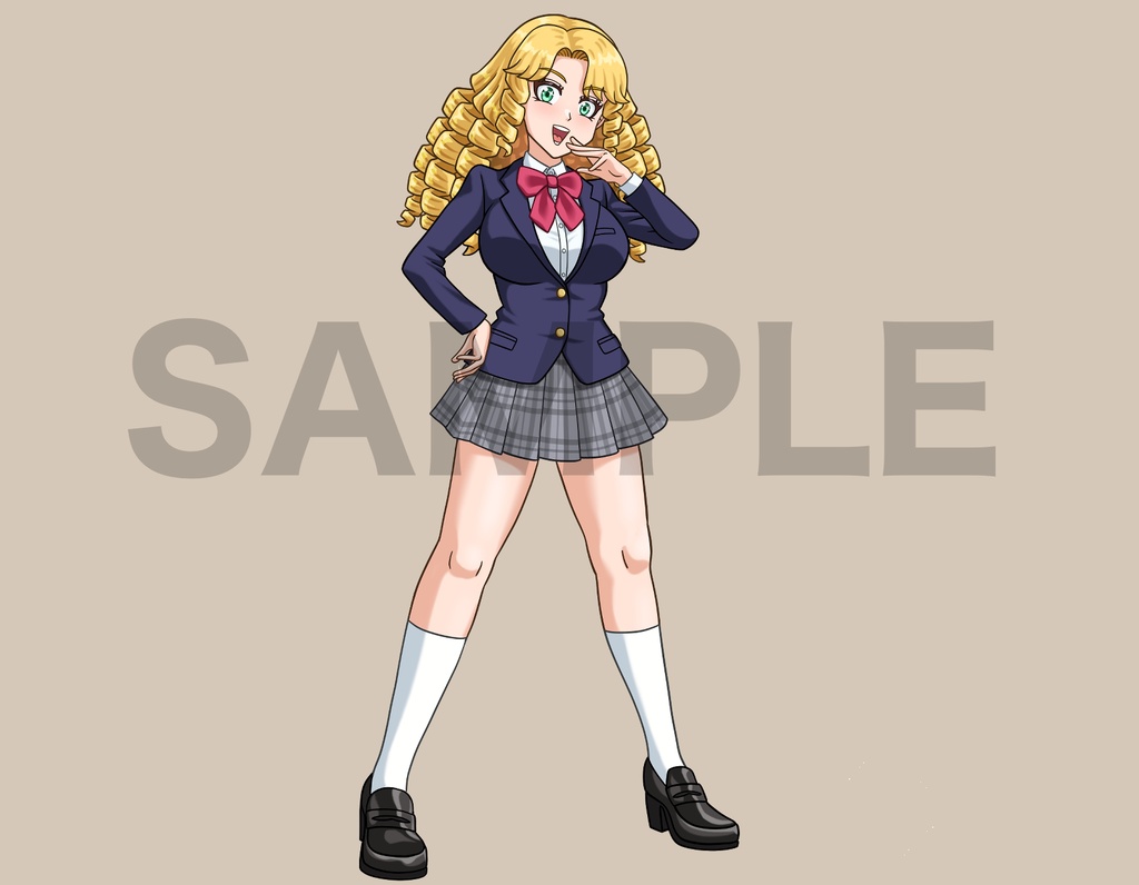 立ち絵素材、お嬢様女子高生、C53