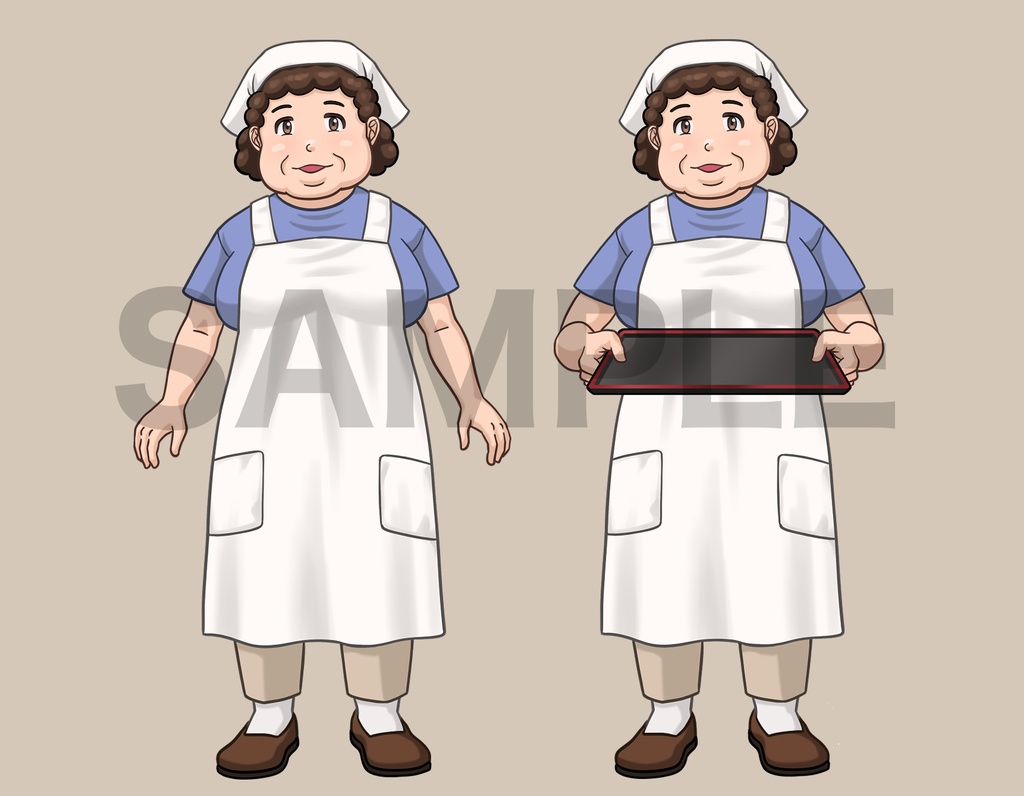 立ち絵素材、食堂のおばちゃん、C56