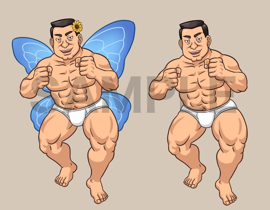 立ち絵素材、武闘派の妖精おじさん、C83