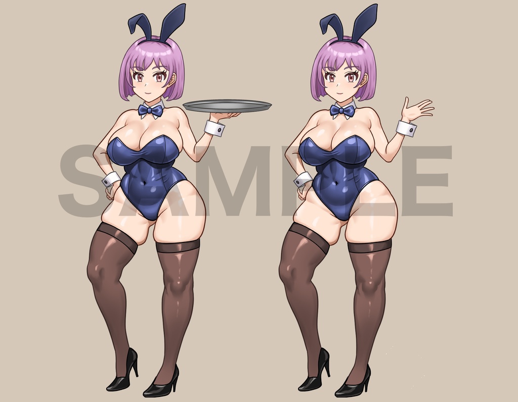 立ち絵素材、ピンク髪のバニーガール、C72