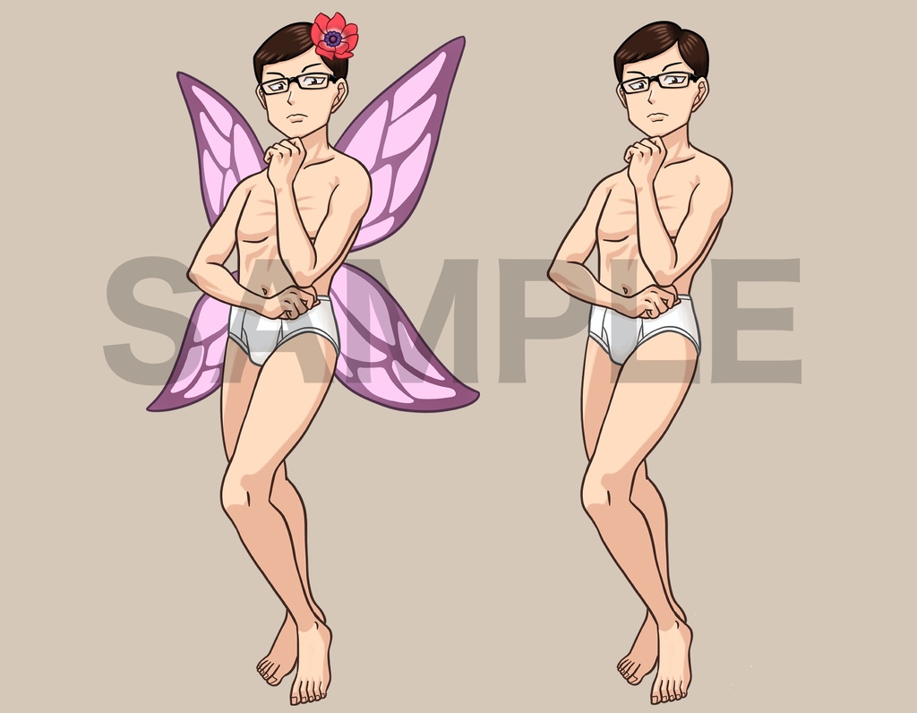 立ち絵素材、インテリメガネの妖精おじさん、C84