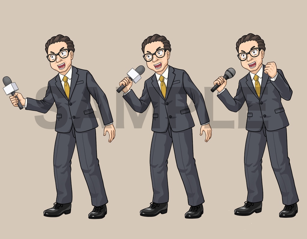 立ち絵素材、インタビュー、実況アナウンサーの男性、C91