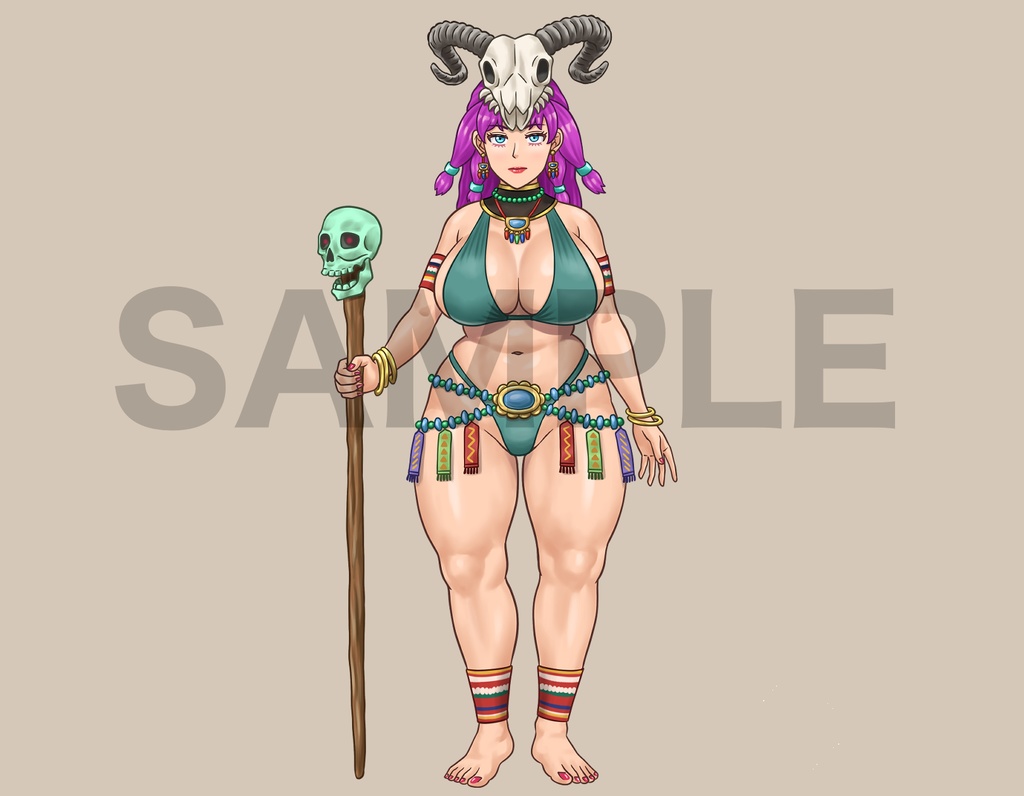 立ち絵素材、シャーマン、呪術師の女性、C94