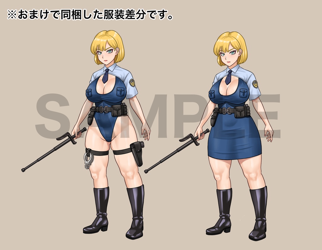 立ち絵素材、ハイレグポリス、女性警察官、C96