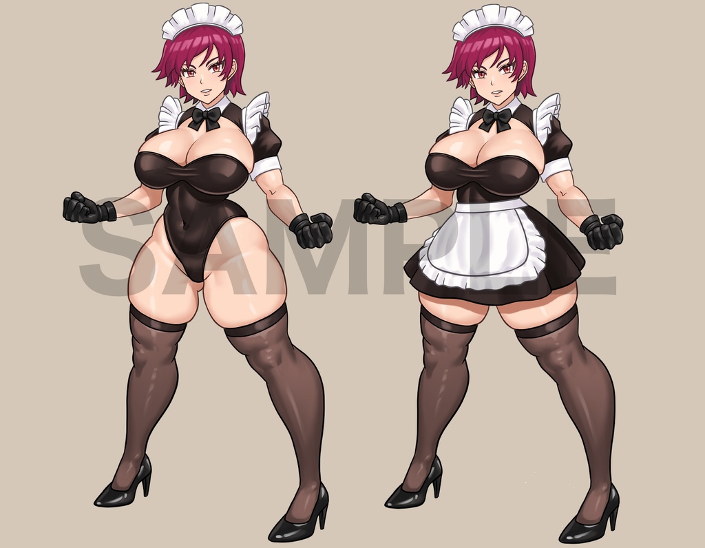 立ち絵素材、戦闘タイプのメイド、C97