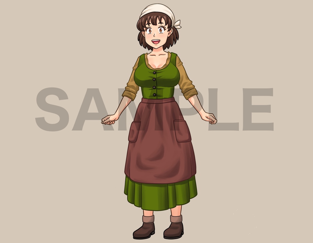 立ち絵素材、中世ファンタジー風の村娘、C99