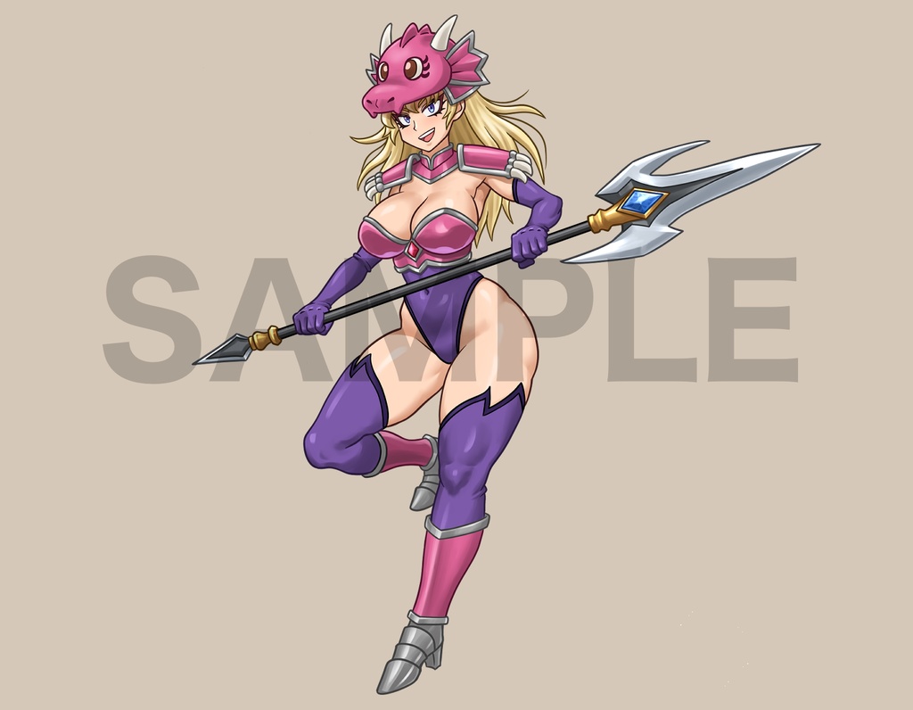 立ち絵素材、竜騎士の女性、C101