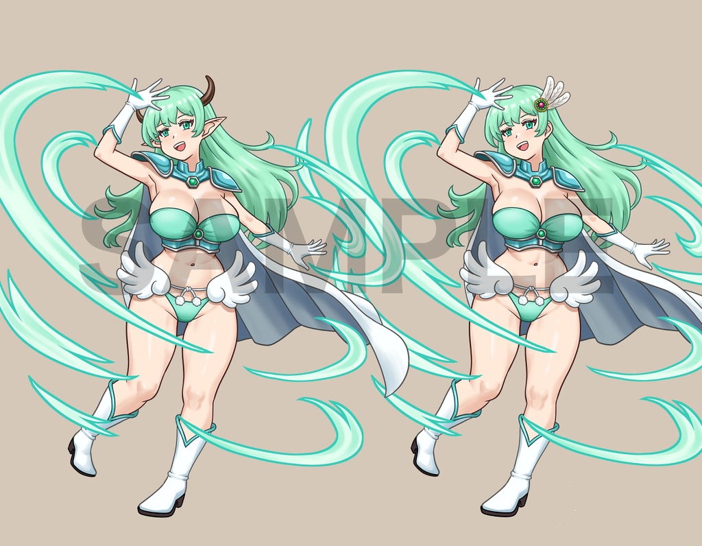 立ち絵素材、風属性の魔族&人間、C107