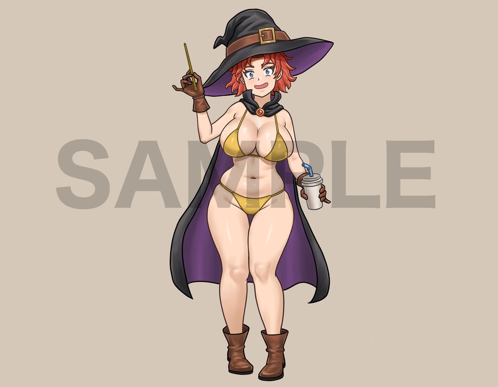 立ち絵素材、ビキニの魔法使い、C109