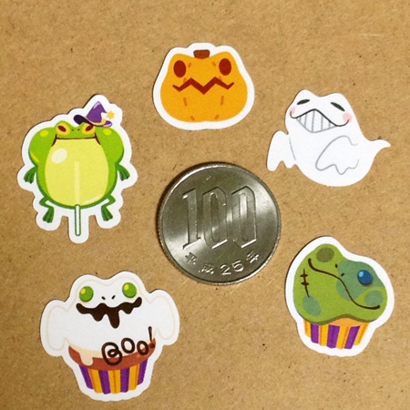 ケロケロハロウィンフレークシール 15柄45枚入り