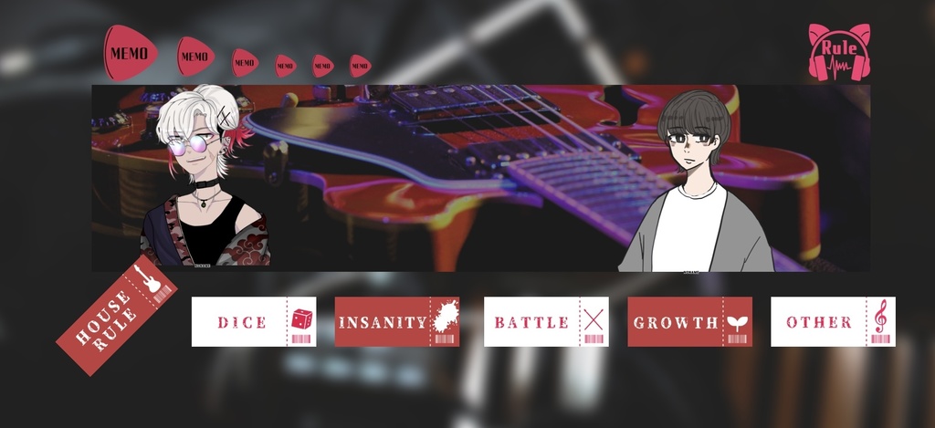 |ライブチケット風ハウスルールパネル他【ココフォリア・TRPG】