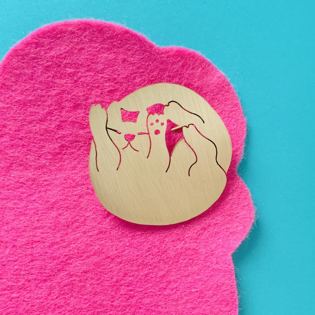 ゆるゆる動物ブローチ