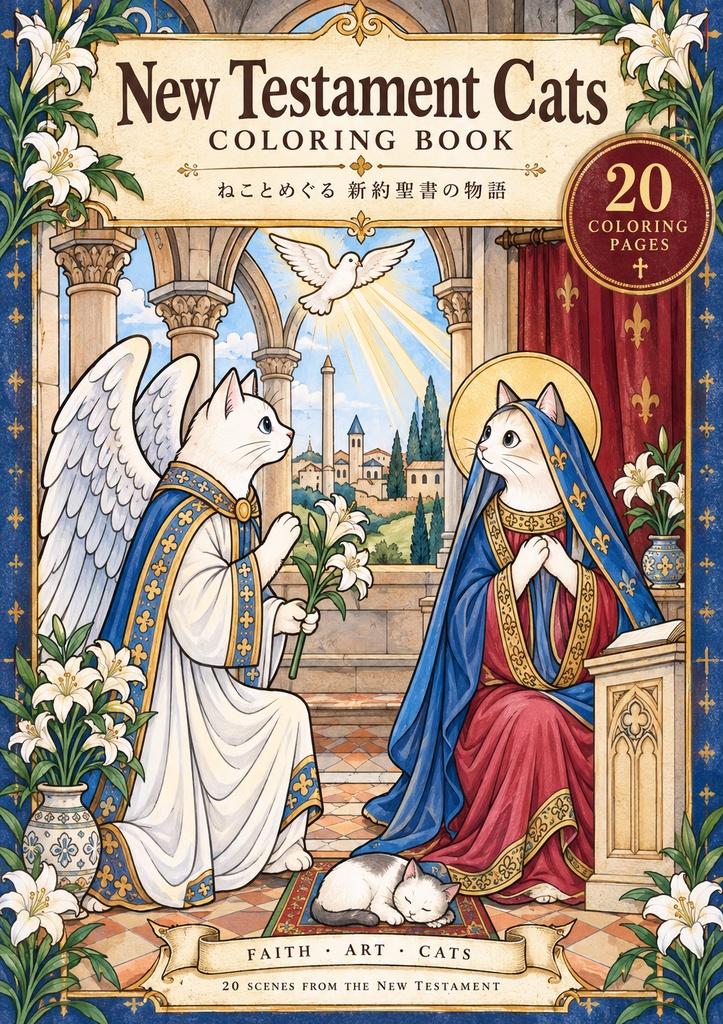 ねこと巡る新約聖書ぬりえ