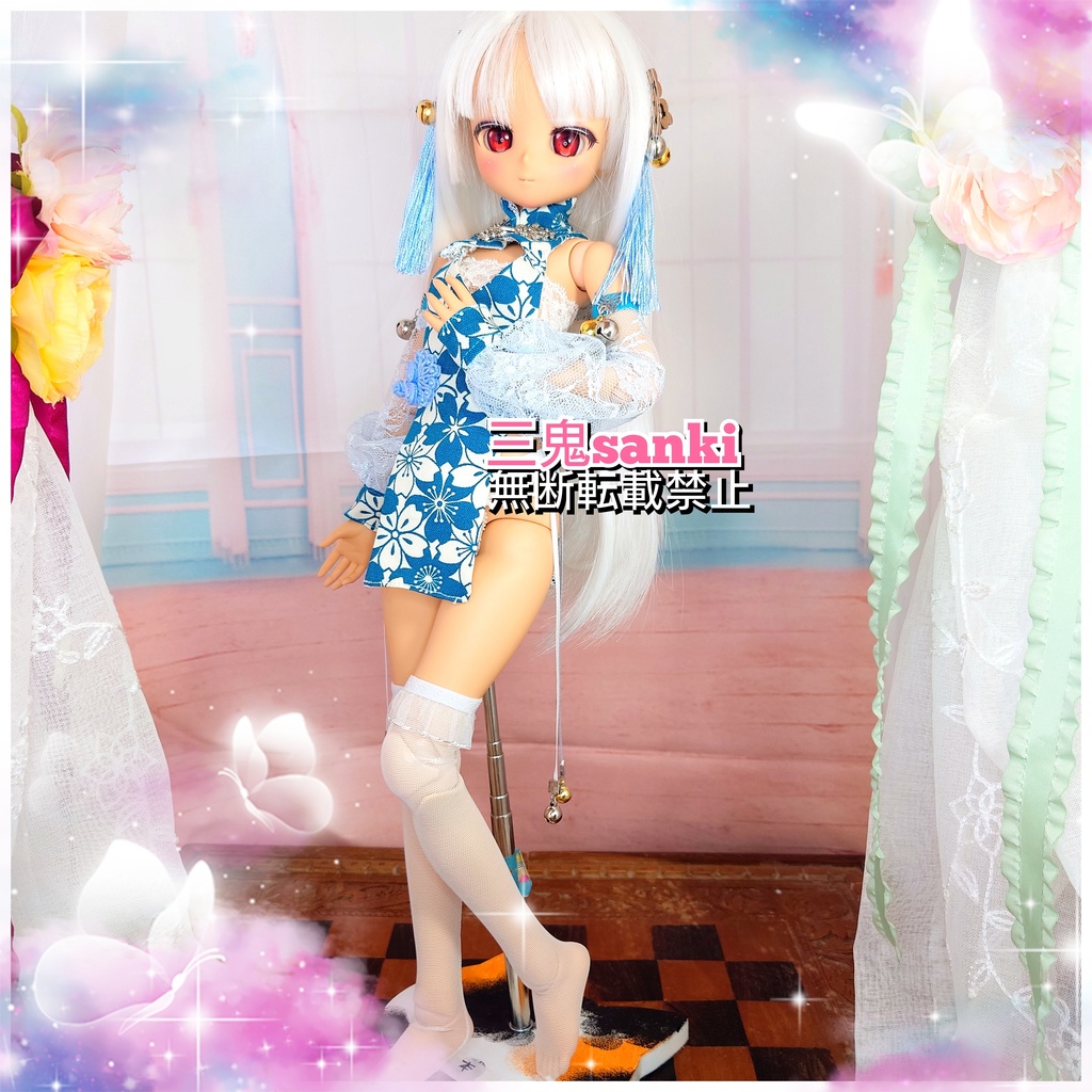 『中華庭園~風花3』セット(青)・MDD(S~L胸)/アイリスコレクトプチ用