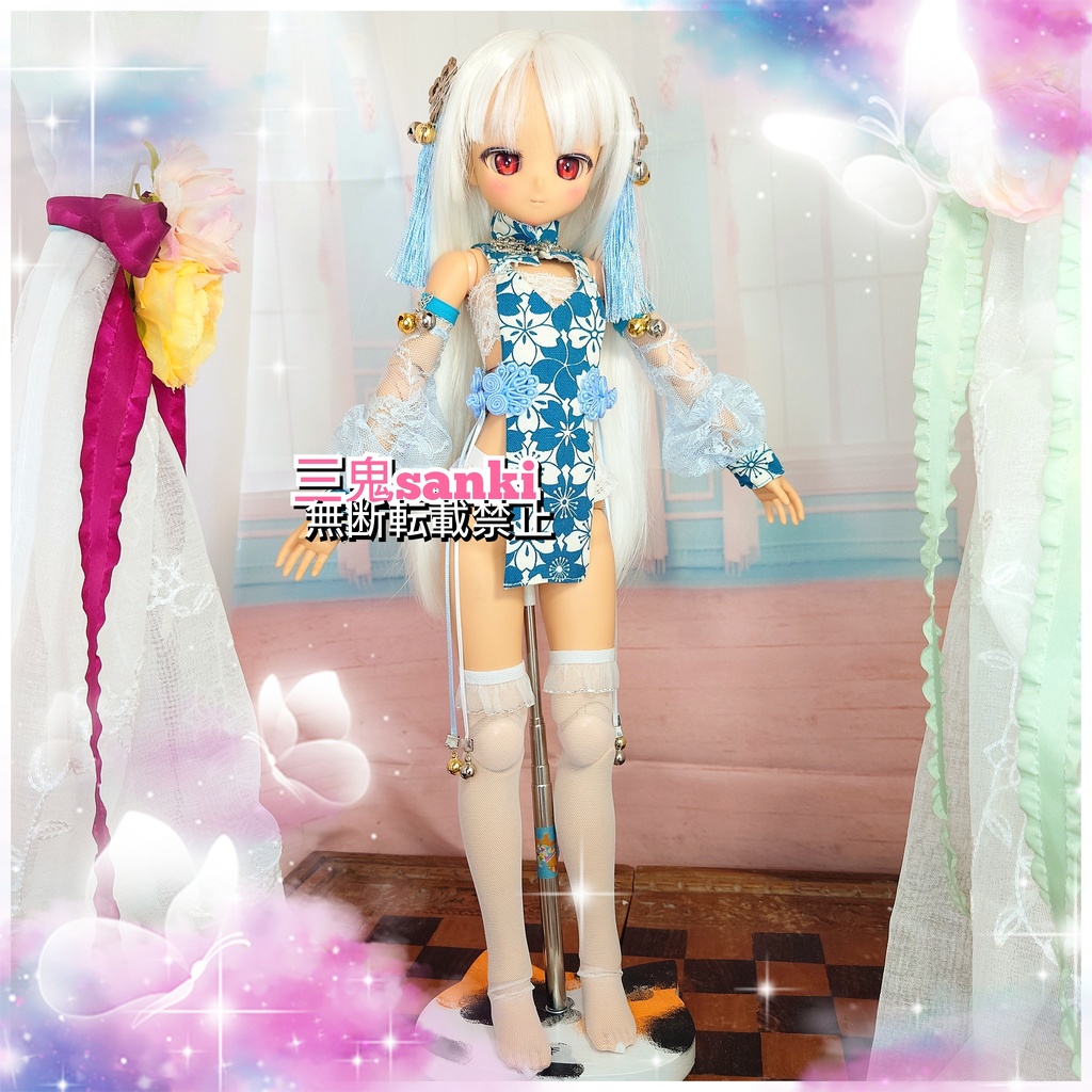 『中華庭園~風花3』セット(青)・MDD(S~L胸)/アイリスコレクトプチ用