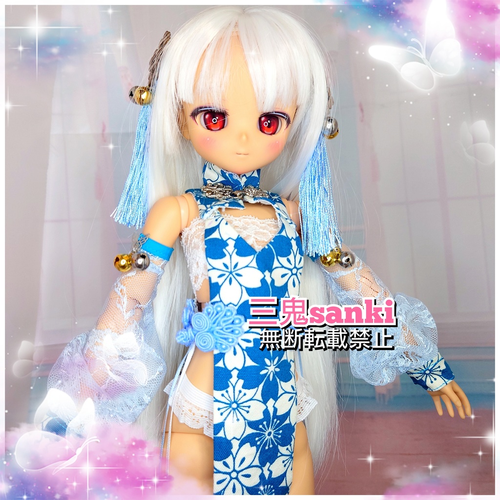 『中華庭園~風花3』セット(青)・MDD(S~L胸)/アイリスコレクトプチ用