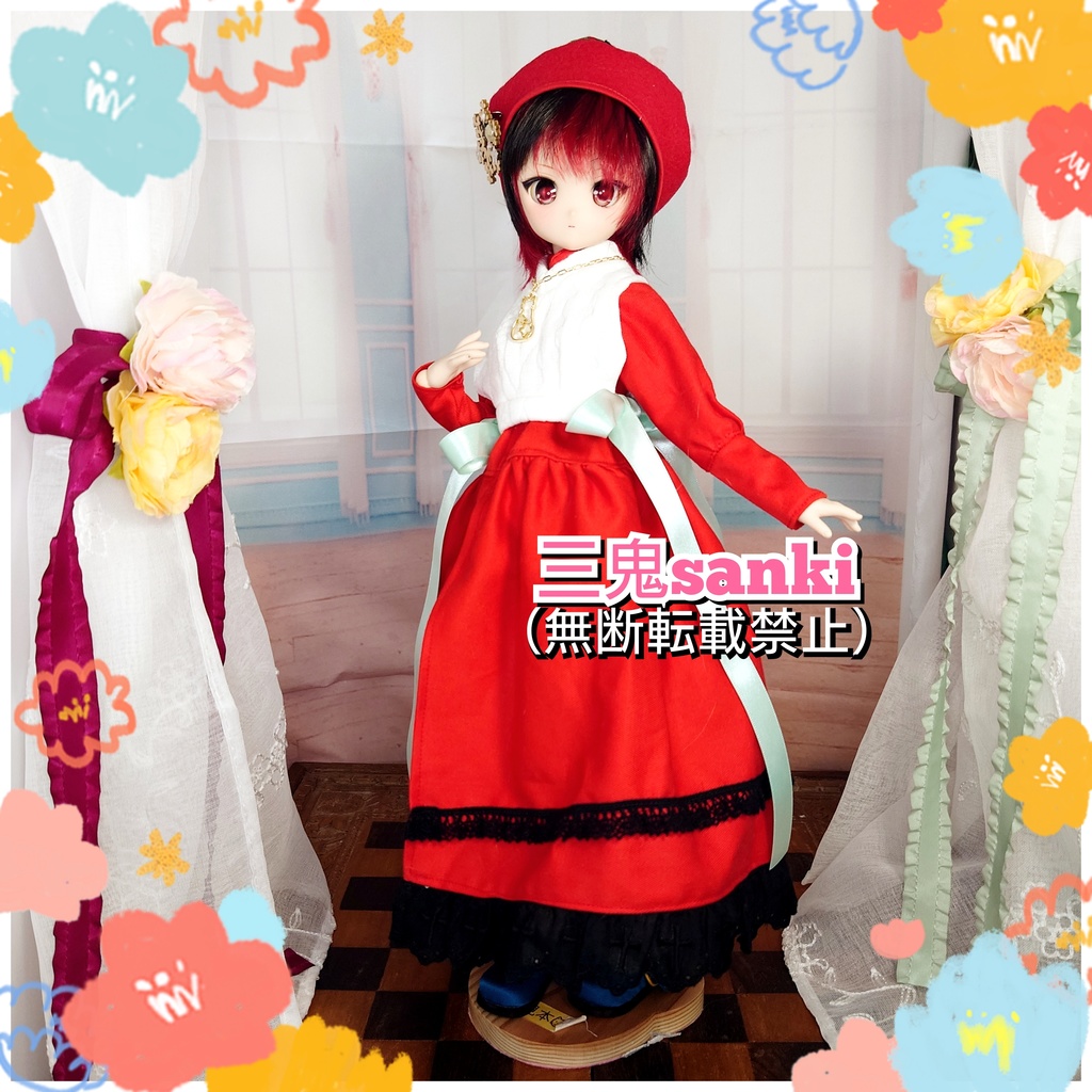 冬のワンピースセット(赤)・MDD(S~L)/アイリスコレクトプチ)