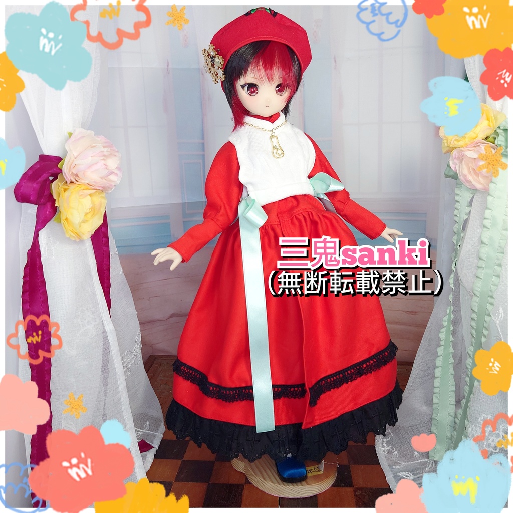 冬のワンピースセット(赤)・MDD(S~L)/アイリスコレクトプチ)