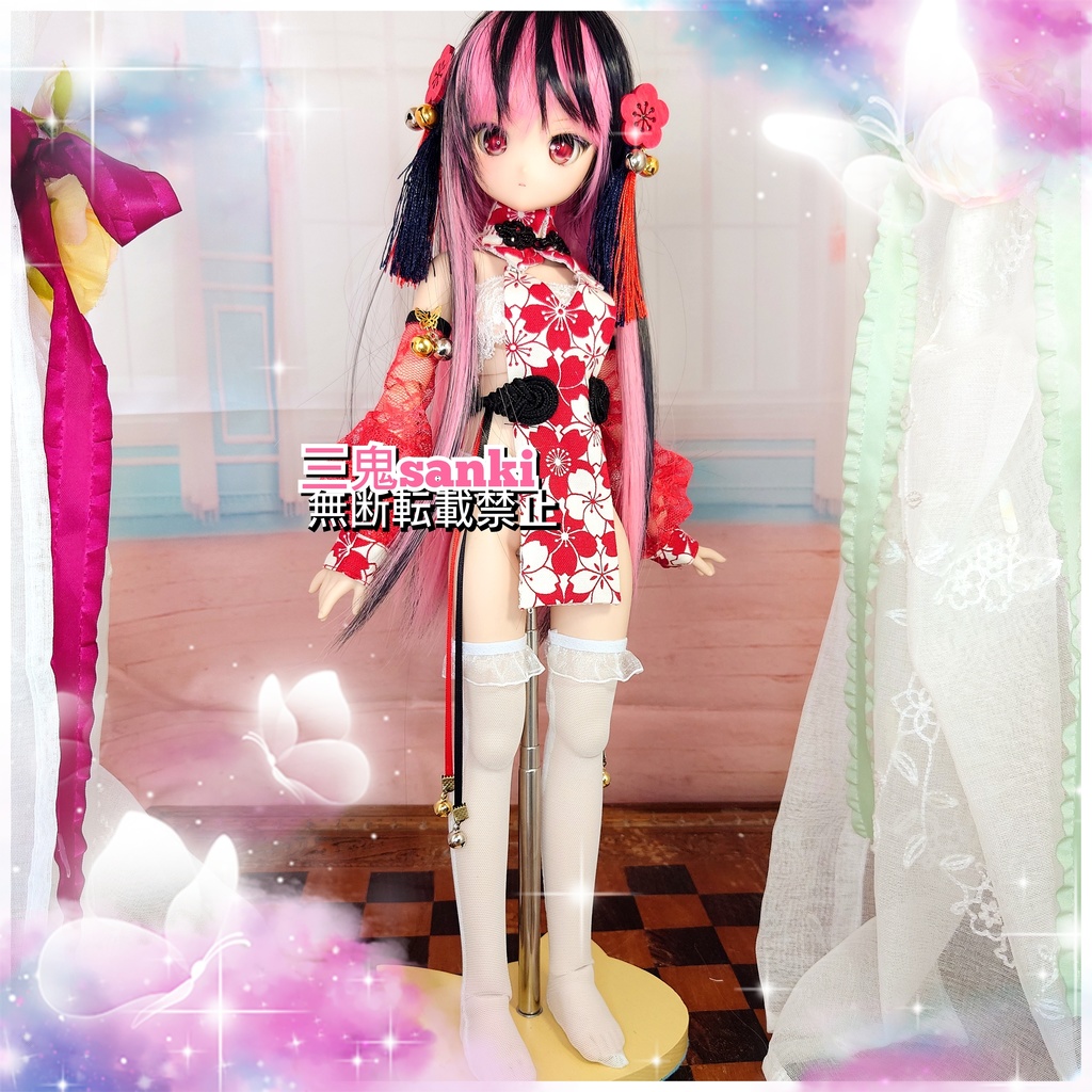 『中華庭園~風花3』セット（赤）・MDD（S~L胸）/アイリスコレクトプチ用