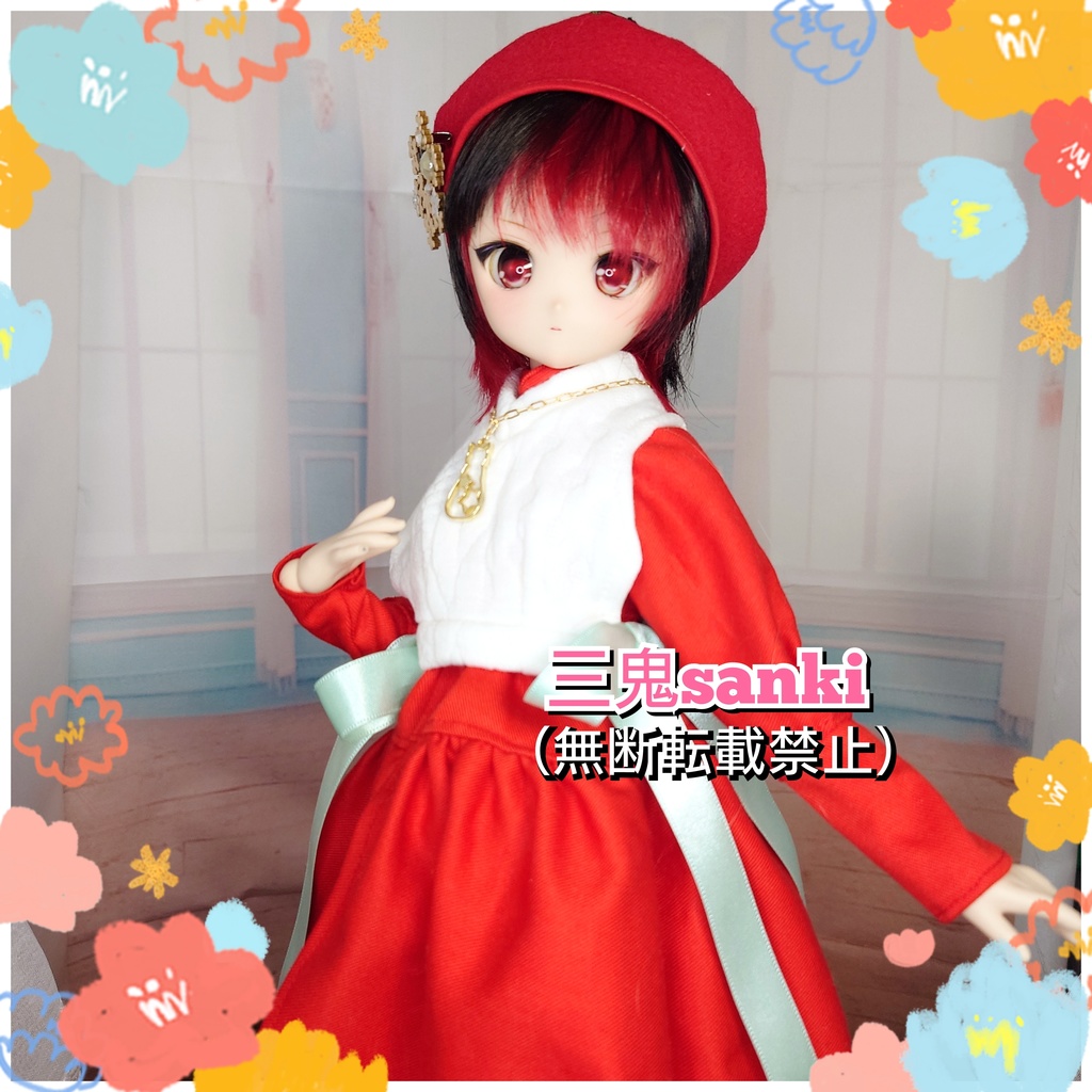 冬のワンピースセット(赤)・MDD(S~L)/アイリスコレクトプチ)