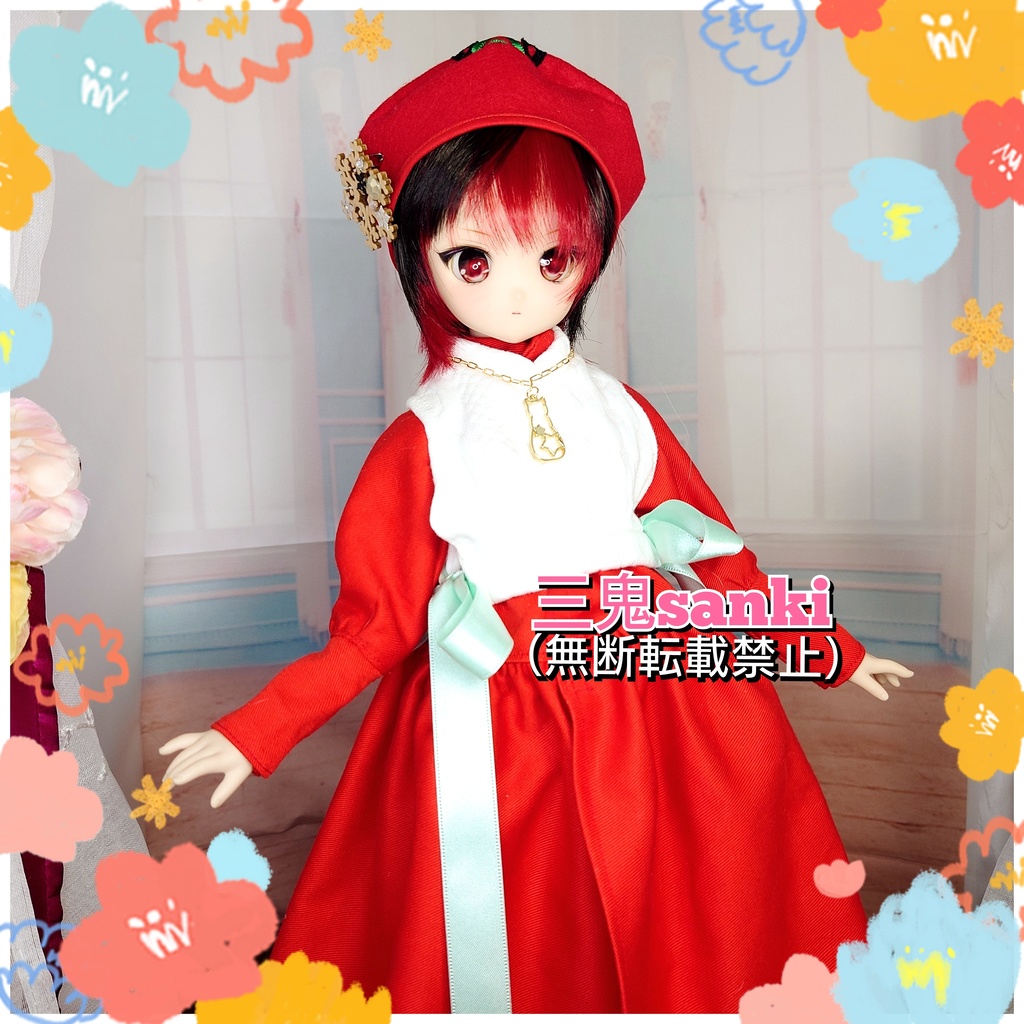 冬のワンピースセット(赤)・MDD(S~L)/アイリスコレクトプチ)