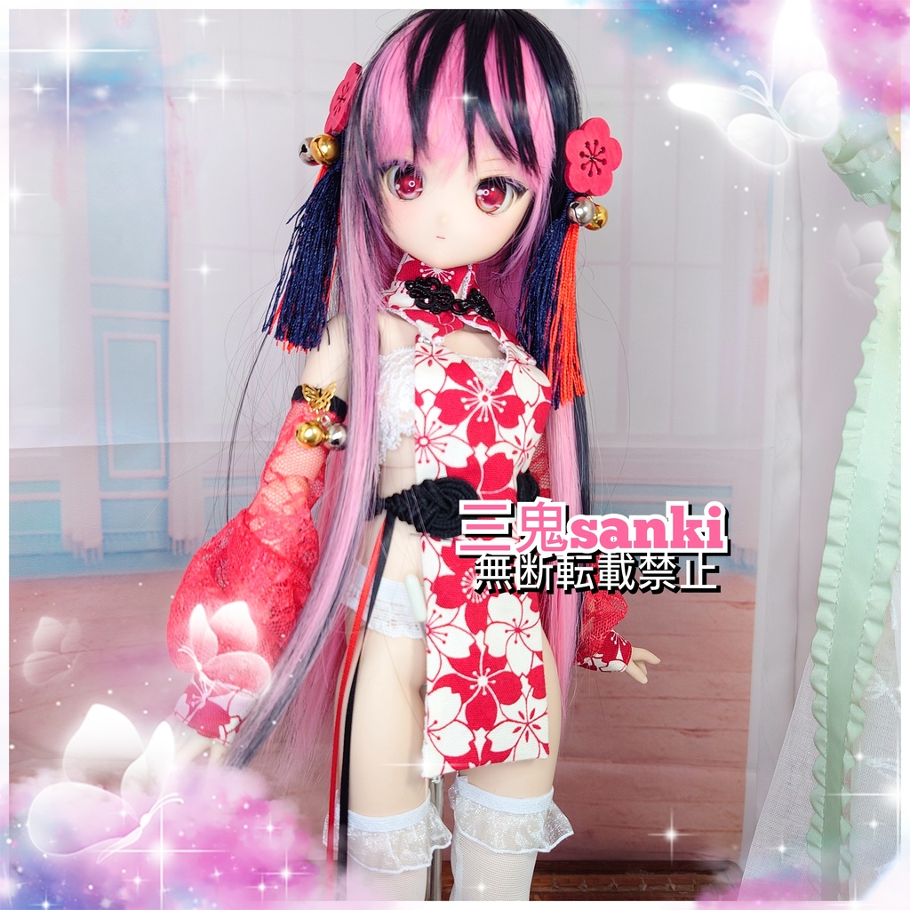 『中華庭園~風花3』セット(赤)・MDD(S~L胸)/アイリスコレクトプチ用