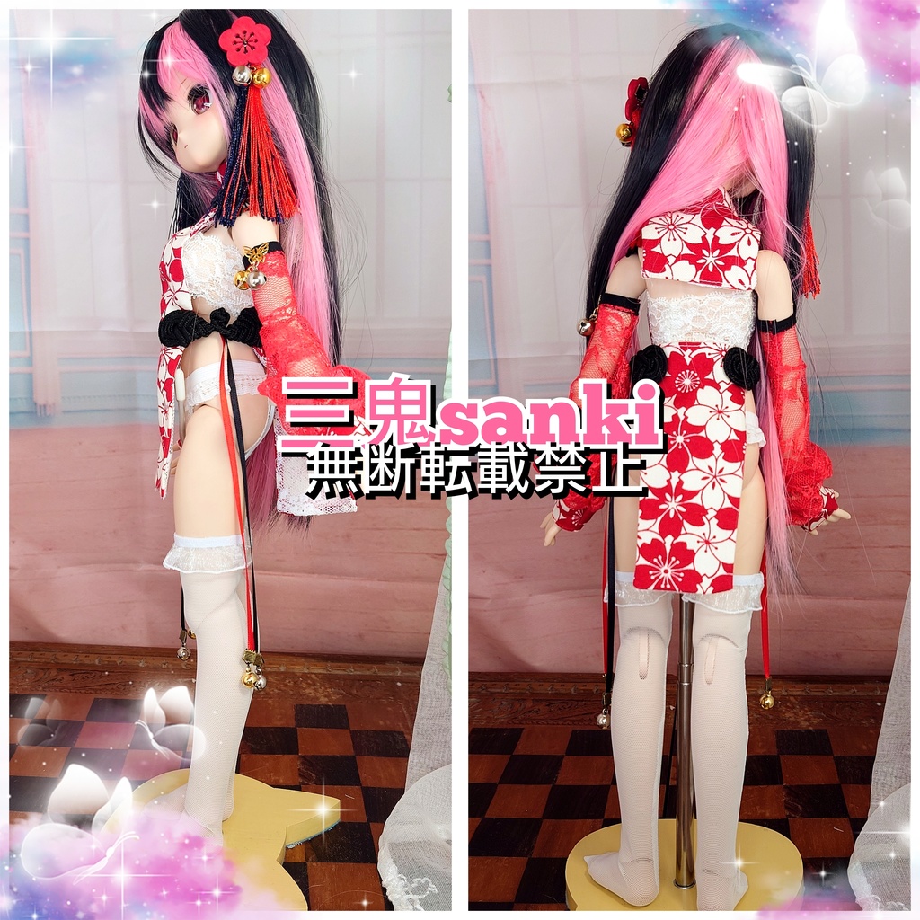 『中華庭園~風花3』セット(赤)・MDD(S~L胸)/アイリスコレクトプチ用