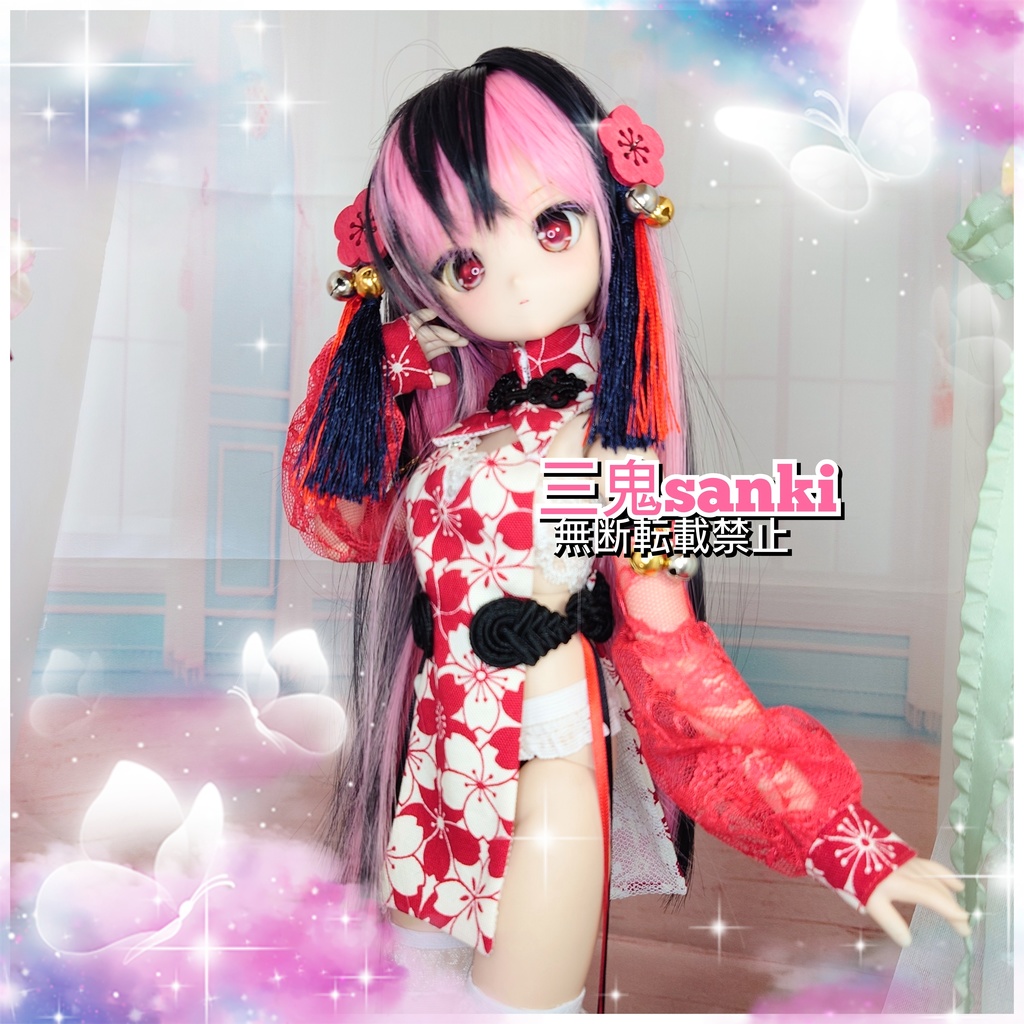 『中華庭園~風花3』セット(赤)・MDD(S~L胸)/アイリスコレクトプチ用