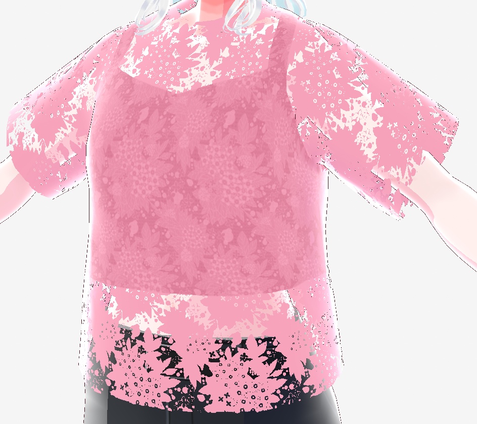 【VRoid用】シアー紫陽花T【無料/Free】