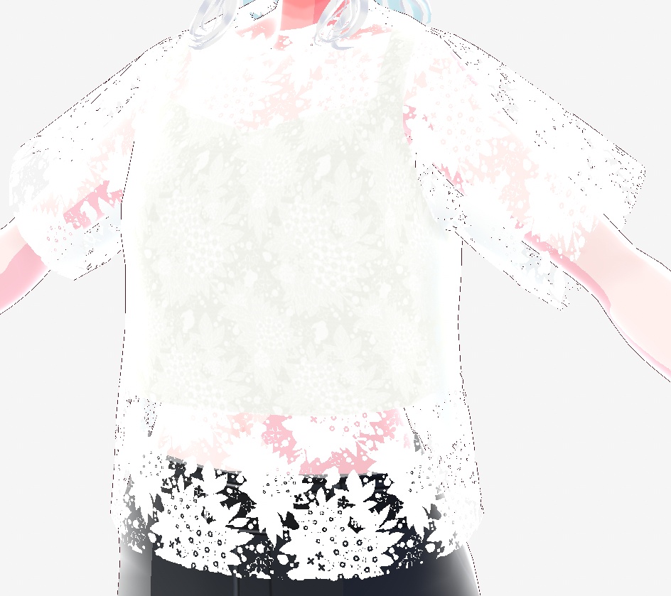 【VRoid用】シアー紫陽花T【無料/Free】
