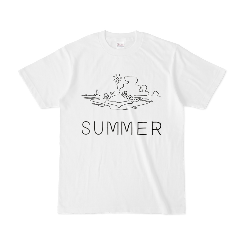夏の水辺で涼むT