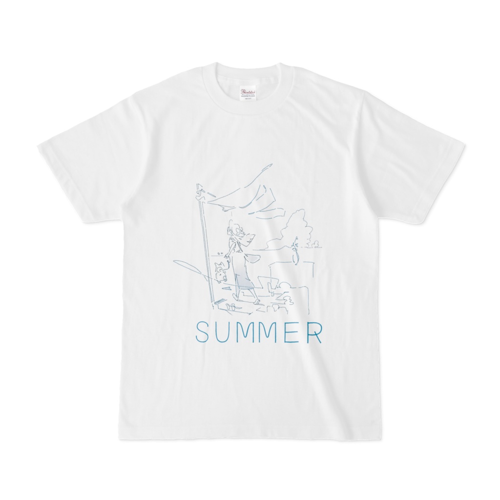 夏に散歩をするT