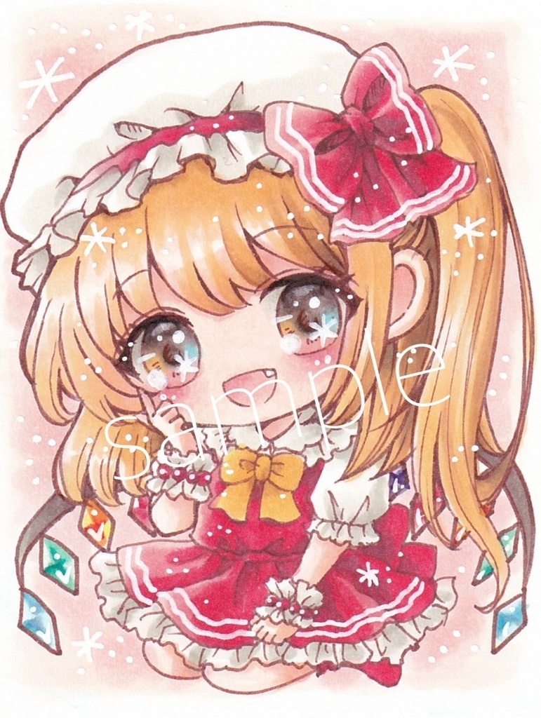 手描きイラスト　東方project　フランドール・スカーレット　A7サイズ