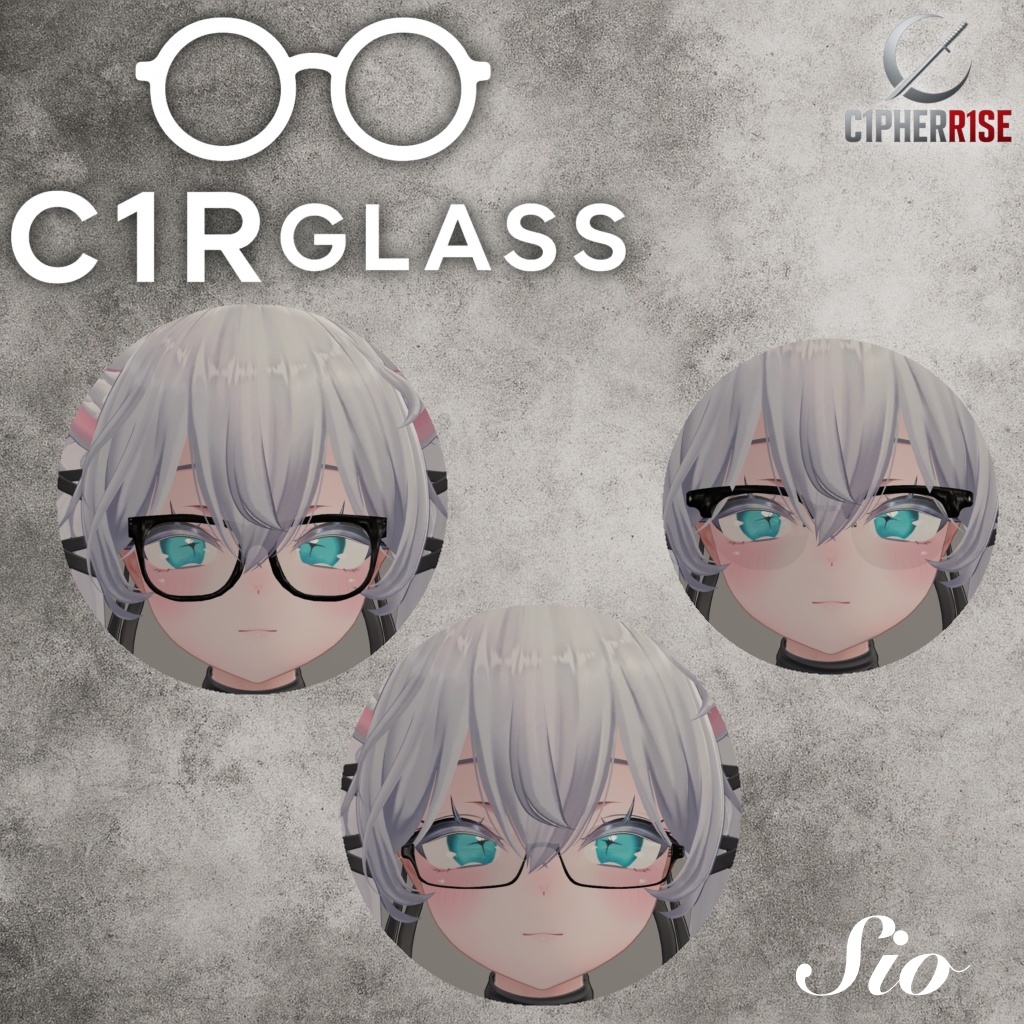 【複数アバター対応】𝒞𝟏ℛ 𝒢𝓁𝒶𝓈𝓈【3点セット】