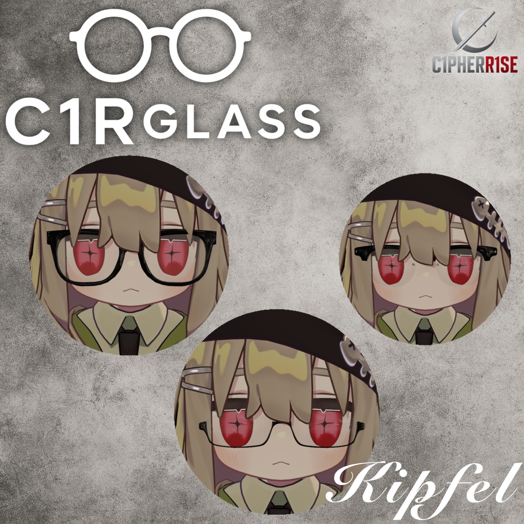 【複数アバター対応】𝒞𝟏ℛ 𝒢𝓁𝒶𝓈𝓈【3点セット】