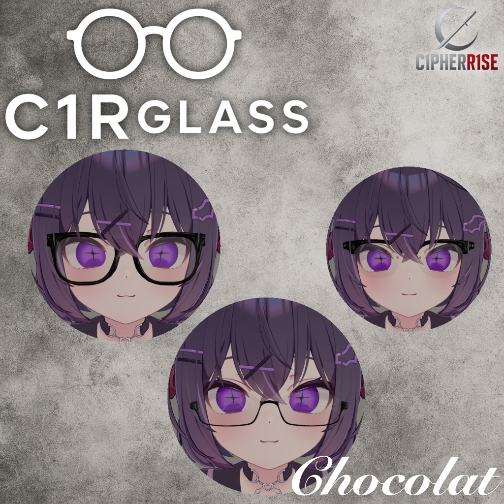 【複数アバター対応】𝒞𝟏ℛ 𝒢𝓁𝒶𝓈𝓈【3点セット】