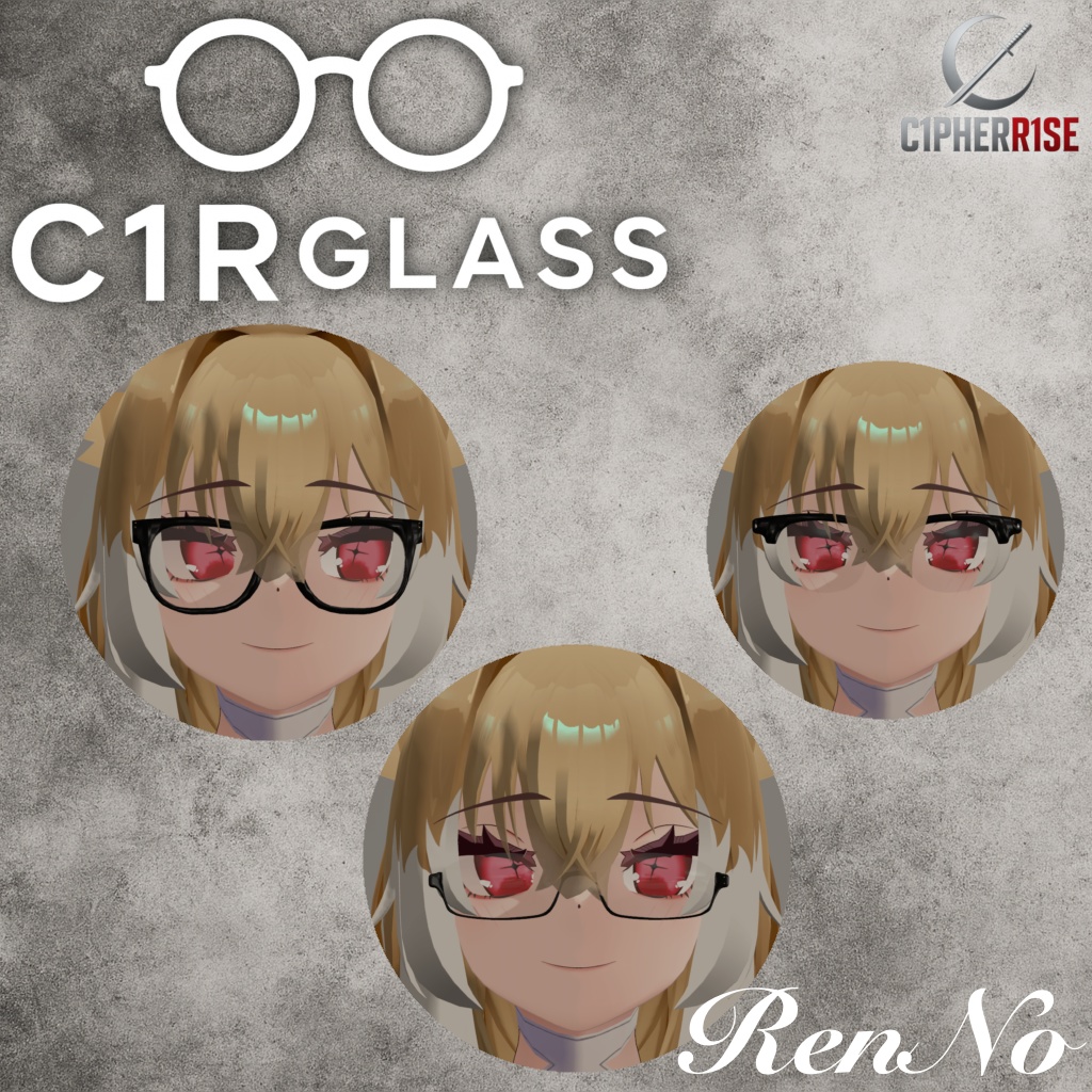 【複数アバター対応】𝒞𝟏ℛ 𝒢𝓁𝒶𝓈𝓈【3点セット】