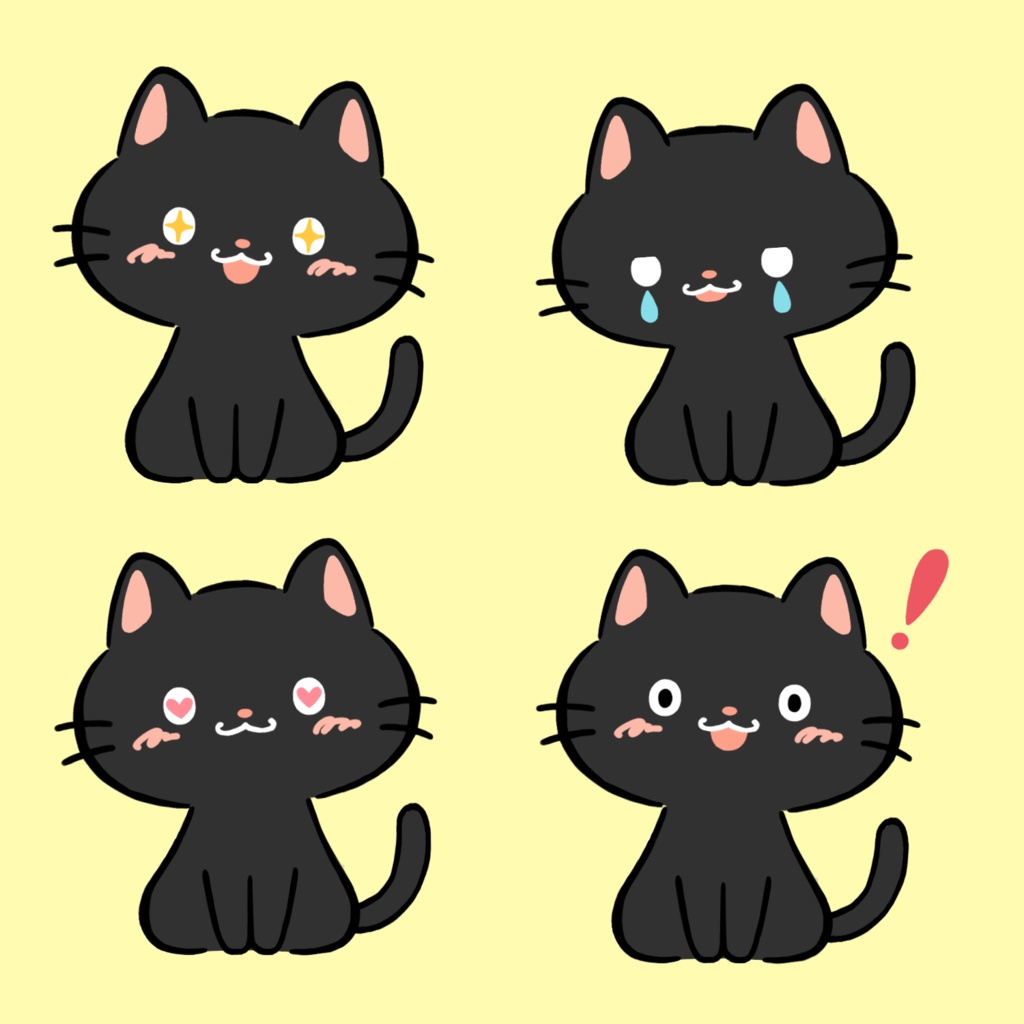 【汎用モデル】ねこちゃん(黒猫ver)【VTS、nizimaLIVE対応】