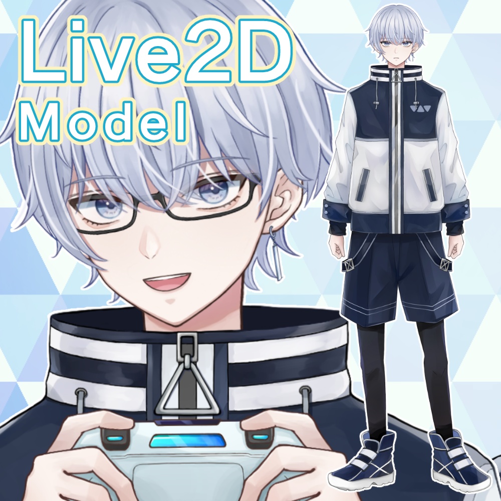 【汎用Live2Dモデル】ゲーマーな男の子ver.1【ミニキャラ・配信背景付き】