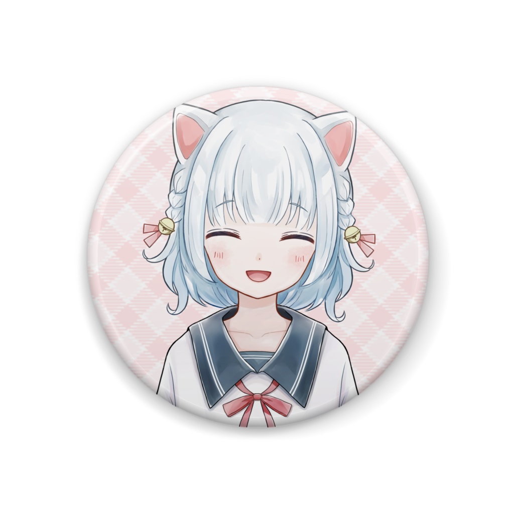 ねこ耳の女の子 缶バッジ