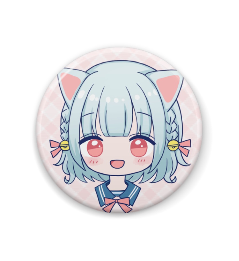ねこ耳の女の子 缶バッジ