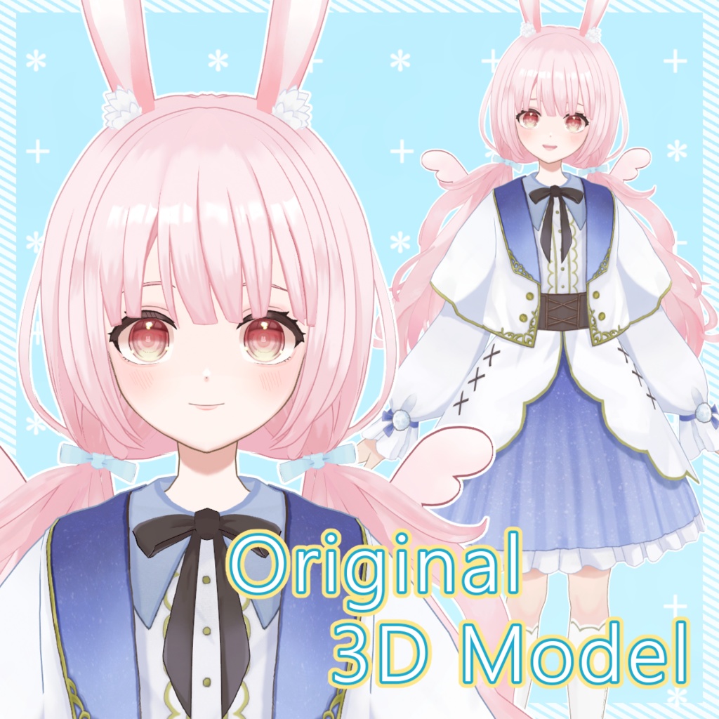 【オリジナル3Dモデル】うさ耳の女の子【パーフェクトシンク対応】