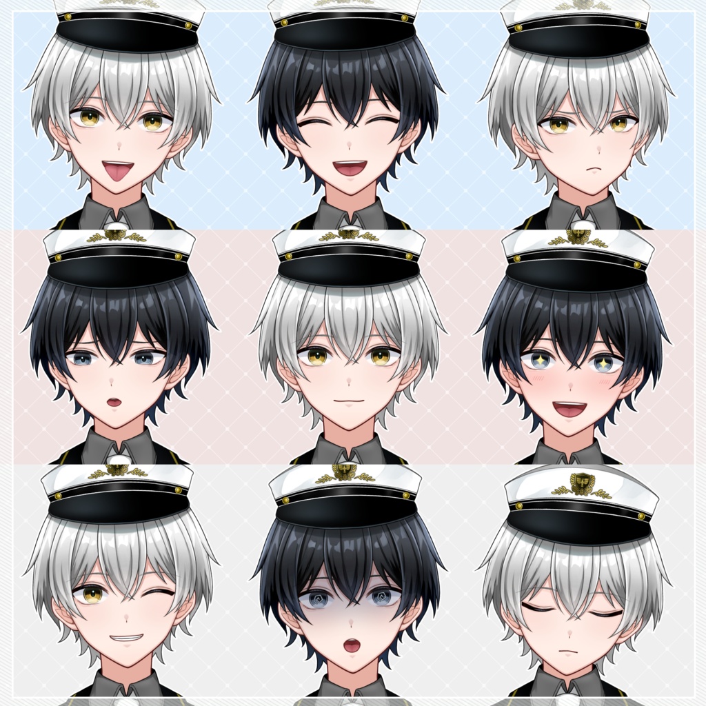 【汎用Live2Dモデル】軍服男子【配信背景・ちびキャラ付き】