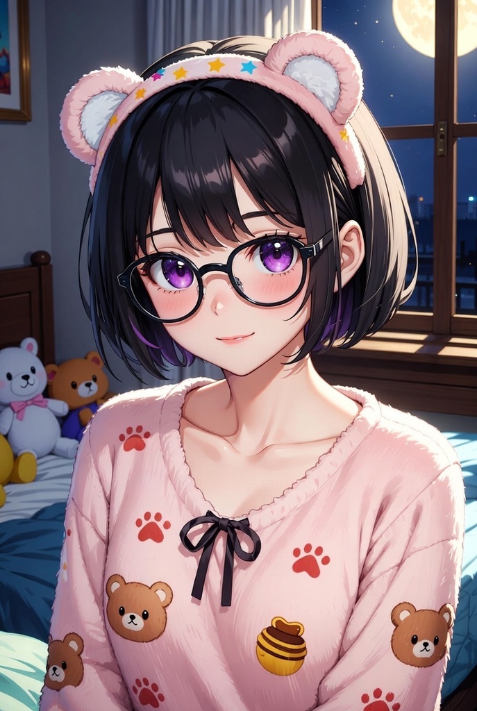 癒し系眼鏡っこ もこもち動物着ぐるみニットパジャマ 30点セット