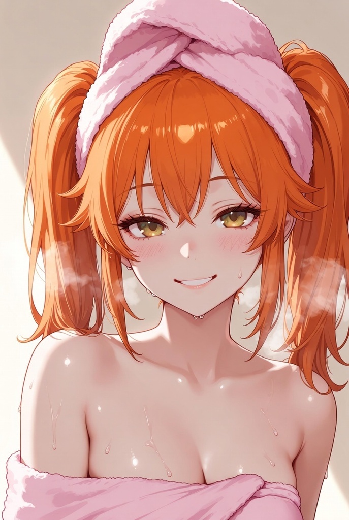 【80点】お風呂上がりタオル一枚美少女コレクション ~湯気立つ無防備でちょっとセクシー湯上がり姿~(背景あり+背景透過版)